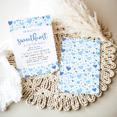 Invitation Un petit Baby shower bleu Valentine