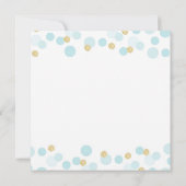 Invitation Un petit Baby shower Blue Gold Parties scintillan (Dos)