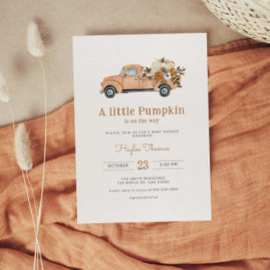 Invitation Un petit Baby shower Boho Citrouille