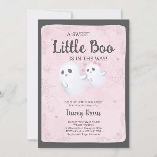Invitation Un Petit Baby shower Boo (Devant)