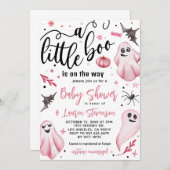 Invitation Un petit Baby shower Boo Halloween (Devant / Derrière)