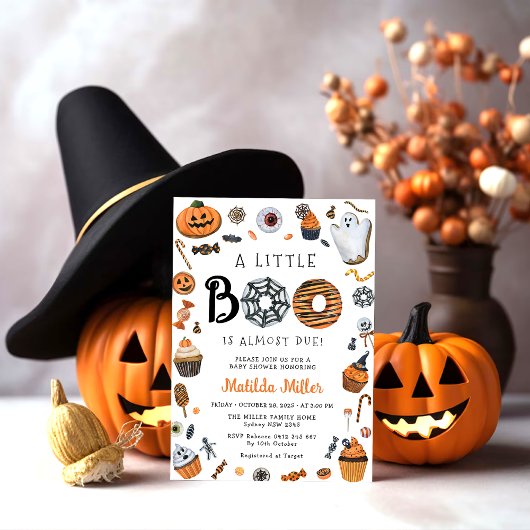 Invitation Un petit Baby shower Boo Halloween