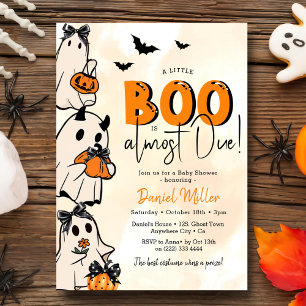 Invitation Un petit Baby shower Boo Halloween