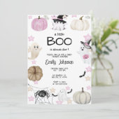 Invitation Un petit Baby shower Boo Halloween (Debout devant)