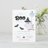 Invitation Un petit Baby shower Boo Halloween Boy (Debout devant)