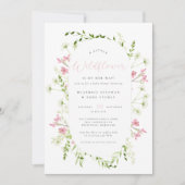 Invitation Un petit Baby shower botanique Fleur sauvage pour  (Devant)