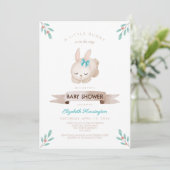 Invitation Un Petit Baby shower Bunny Spring Boy (Debout devant)