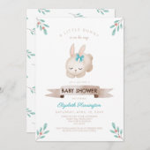Invitation Un Petit Baby shower Bunny Spring Boy (Devant / Derrière)