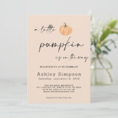 Invitation Un Petit Baby shower Citrouille (Debout devant)