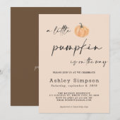 Invitation Un Petit Baby shower Citrouille (Devant / Derrière)