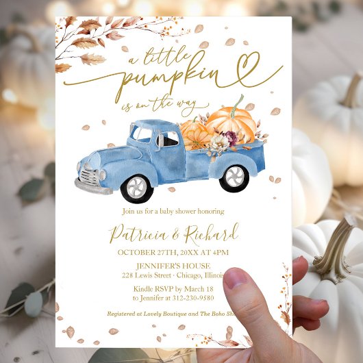 Invitation Un Petit Baby shower Citrouille
