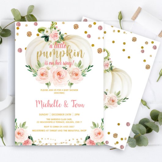 Invitation Un Petit Baby shower Citrouille