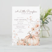 Invitation Un Petit Baby shower Citrouille (Debout devant)