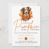 Invitation Un petit Baby shower Citrouille Automne CHIEN (Devant)