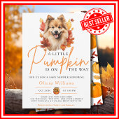 Invitation Un petit Baby shower Citrouille Automne CHIEN