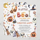 Invitation Un petit Baby shower Citrouille Boo Halloween (Devant / Derrière)
