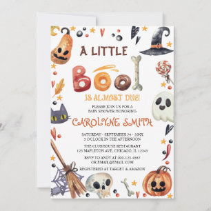 Invitation Un petit Baby shower Citrouille Boo Halloween