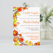 Invitation Un Petit Baby shower Citrouille De Wreath D'Automn (Debout devant)