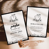 Invitation Un petit Baby shower citrouille Skulls & Flowers