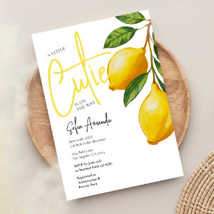 Invitation Un petit Baby shower Citrus Citron Cutie