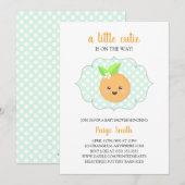 Invitation Un petit Baby shower Clementine Cutie - Orange (Devant / Derrière)