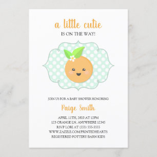 Invitation Un petit Baby shower Clementine Cutie - Orange