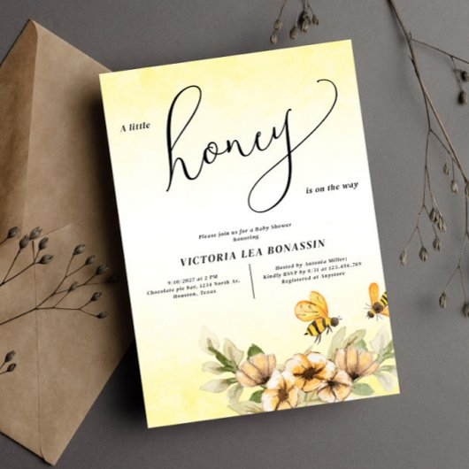 Invitation Un petit Baby shower d'abeilles