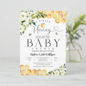 Invitation Un petit Baby shower d'abeilles au miel (Debout devant)