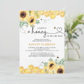 Invitation Un petit Baby shower d'abeilles de tournesol miel (Debout devant)