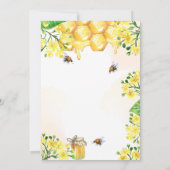 Invitation Un petit baby shower d'abeilles jaune miel (Dos)