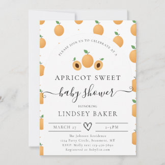 Invitation Un petit baby shower d'abricot doux