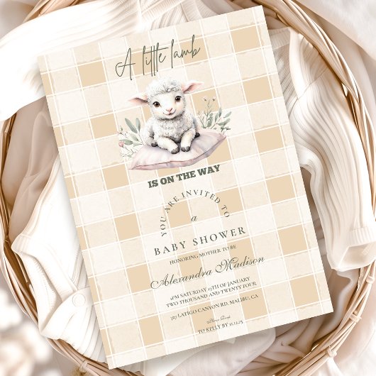 Invitation Un Petit Baby shower D'Agneau