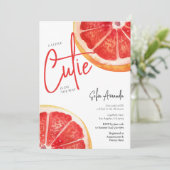Invitation Un petit Baby shower d'agrumes de pamplemousse (Debout devant)