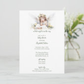 Invitation Un petit Baby shower d'angle aquarelle (Debout devant)