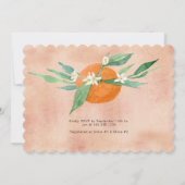 Invitation Un petit Baby shower d'aquarelle aux Oranges Cutie (Dos)