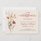 Invitation Un petit Baby shower d'aquarelle BOHO Fleur sauvag (Devant)