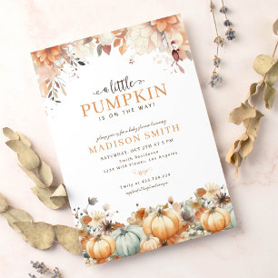 Invitation Un petit Baby shower d'automne Citrouille Boho