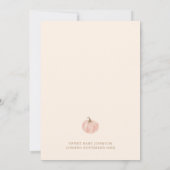 Invitation Un Petit Baby shower D'Automne Citrouille, Fille B (Dos)