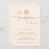 Invitation Un Petit Baby shower D'Automne Citrouille, Fille B (Devant / Derrière)