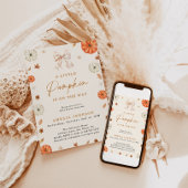 Invitation Un Petit Baby shower D'Automne Citrouille, Fille B