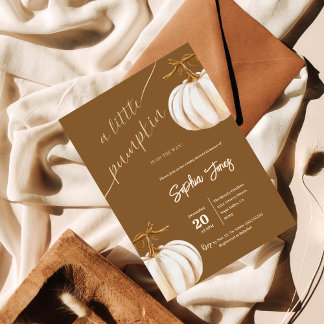 Invitation Un petit baby shower de boho de l'automne Citrouil