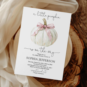 Invitation Un Petit Baby shower De Bow Rose Citrouille