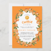 Invitation Un Petit Baby shower De Cadre Orange Oval Cutie (Devant)