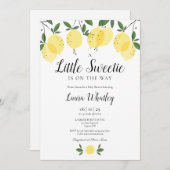 Invitation Un petit Baby shower de citron doux (Devant / Derrière)