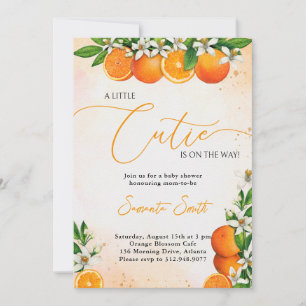 Invitation Un Petit Baby shower De Citrus Orange Cutie