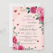 Invitation Un petit baby shower de coeurs valentin amoureux (Devant)