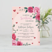 Invitation Un petit baby shower de coeurs valentin amoureux (Debout devant)