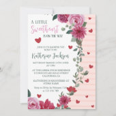 Invitation Un petit baby shower de coeurs valentin amoureux (Devant)