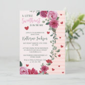 Invitation Un petit baby shower de coeurs valentin amoureux (Debout devant)