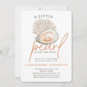 Invitation Un petit Baby shower de coquillages d'aquarelle pe (Devant)